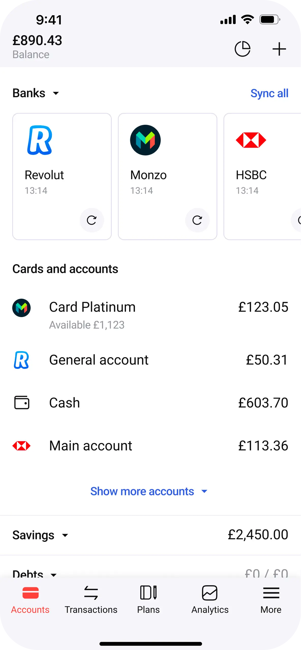 ZenMoney bank account and card synchronization